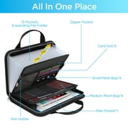 WANALIT Accordion File Organizer, Fireproof Expanding File Folder with 13 Pockets, Handle and Labels, Portable Home Travel Safe Storage for Letter A4 Files