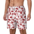 thumbnail image 2 of Uemuo Red Football Pattern Mens Swim Trunks Quick Dry Board Shorts with Mesh Lining, Stretch Beach Shorts Quick Dry No-Chafing Board Shorts-3X-Large, 2 of 9