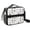 Chihuahua Grayscale White Pattern, variant on Corgi and Text Blue Pattern Bento School Insulated Lunch Bag Box with Shoulder Strap and Bottle Holder, 11" X 9.5" X 3.5"