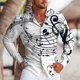 thumbnail image 1 of Camisa de manga larga con cuello alto y solapa con gráfico HD de lujo y música creativa para hombre nueva de 2024, 1 of 6