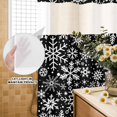 thumbnail image 4 of No Hook Shower Curtain, Snowflake Black Shower Curtains for Bathroom with See Through Top Window, Christmas Winter Snowfall Xmas Holiday Waterproof & Washable Bath Curtain Stand Up Stall 36"x72", 4 of 9