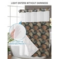 thumbnail image 4 of No Hook Shower Curtain with Snap in Liner Vintage Flower Shower Curtain -Fabric Waterproof Inner Liner, Dahlia Texture Shower Curtains Washable 48"x72", 4 of 9