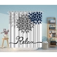 thumbnail image 4 of Dahlia Shower Curtain Navy Blue and Grey Fabric Curtain Relax Bathroom Curtain for Home Decor Hooks Included 72" x 72" White, 4 of 6