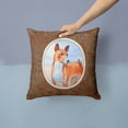 thumbnail image 2 of Red and White Basenji Fabric Decorative Pillow, 2 of 4