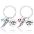 thumbnail image 3 of Trayknick A Piece of My Heart is in Heaven Letters Drop Wing Rhinestone Keychain Key Ring Blue, 3 of 6