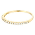 thumbnail image 2 of Ioka - 14K Solid Yellow Gold 1.5MM CZ Women's Stackable Half Eternity Wedding Anniversary Ring Band, 2 of 5