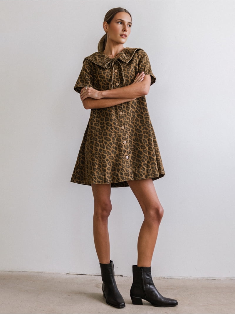 solid brown leopard print dress Leopard Print Mesh Tube Bodycon Maxi Dress