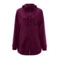 thumbnail image 4 of Frontwalk Plus Size Sweatshirts for Women Casual Zip Up Hoodies Tunic Long Jacket Outerwear with Pockets Rose Red S, 4 of 6