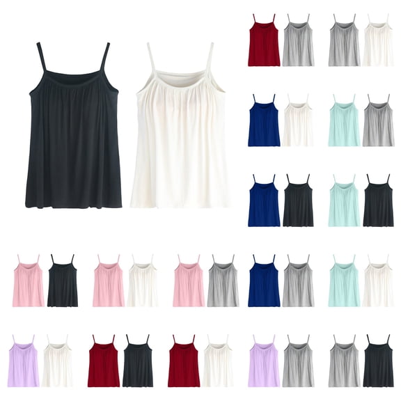 Siminsem Women's Plus Size Racerback Tank Top with Built in Bra Loose Fit Sleeveless Flowy Swing Cami Breathable Quick Dry Summer Yoga Top 2 Pack, Z,L