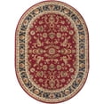 thumbnail image 3 of Transitional Area Rug (6'7'' x 9'6'' Oval) Border Red, Beige Living Room Easy to Clean, 3 of 5