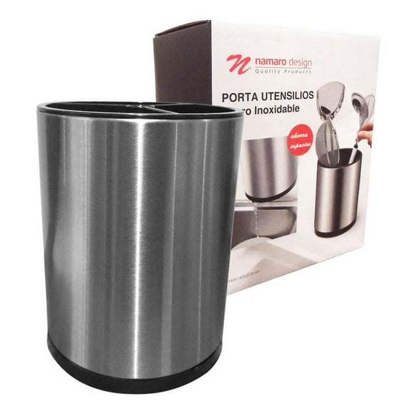 Porta Cucharas Tenedores Namaro Design Acero Inox Giratorio CO-445753