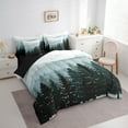 thumbnail image 3 of Feelyou Grey Blue Pine Tree Twin Bedding Sets 7-Piece, Jungle Plant Botanical Bedding Comforter Set, Nature Scenery Print Reversible Sheet Sets, Super Cozy Room Decor, 3 of 7