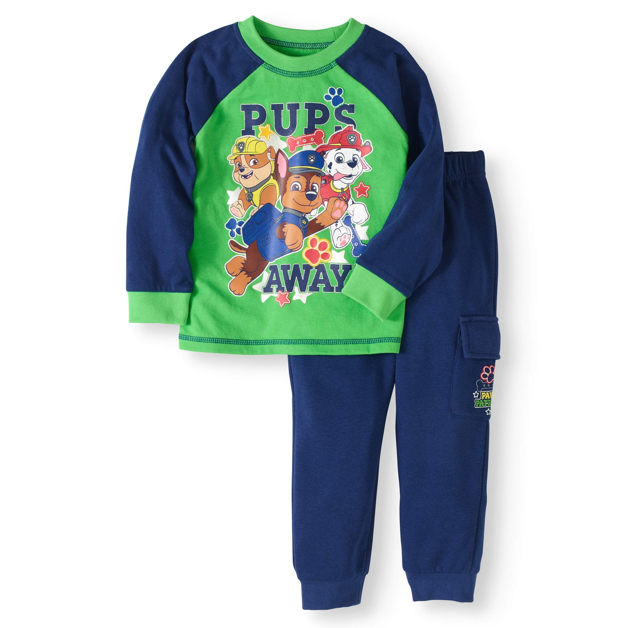 Paw Patrol Nickelodeon Boys 2 Piece Crew Neck Jogger Set