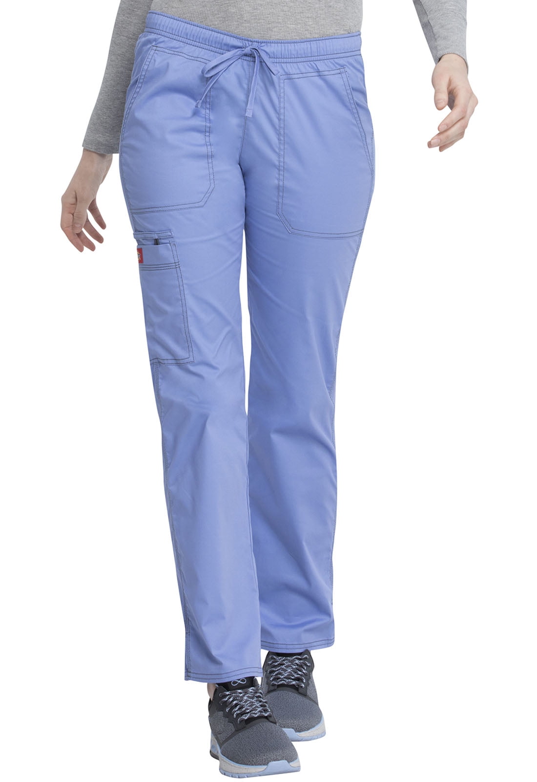 Dickies Gen Flex Scrubs Pant for Women Low Rise Straight Leg Drawstring