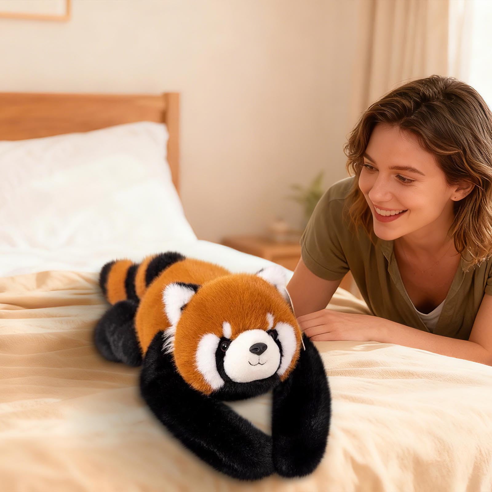 Red Panda Weighted Stuffed Animals, Weighted Plush Animal, Cute Soft Plush Toy Pillow Hugging Plushie Gifts for Christmas Birthday(C)