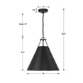 thumbnail image 2 of Crystorama Xavier 3 Light Matte Black Pendant - 16"W x 16.5"H x 16"D, 2 of 10