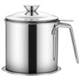 thumbnail image 1 of Contenant à Graisse avec Passoire,1. Contenant d'Huile de Cuisson en Acier Inoxydable 3 L avec Couvercle et Base pour la Cuisson, 1 of 4