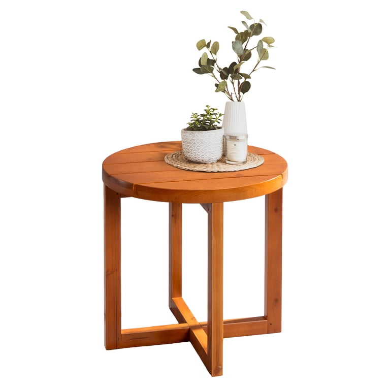 Ktaxon 17.7in Round Side Table, Small Wood End Table, for Indoor
