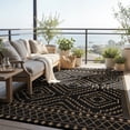 thumbnail image 3 of RUG ROBOT 8'x10' Waterproof Outdoor Rug, Reversible Plastic Straw Outside Rug for Backyard, Patio, Moroccan Indoor Outdoor Rug for Camping, Garden, Balcony, Camping & RV, Black/Brown, 3 of 11