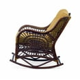 thumbnail image 5 of Malibu Rocking Handmade Lounge Chair ECO Natural Wicker Rattan, Dark Brown Color, Light Brown Cushions, 5 of 5