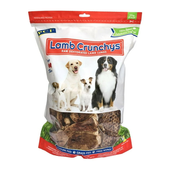 PCI Lamb Crunchys Raw Dehydrated Lamb Lung Dog Treats 454 g ( 1 lb. )