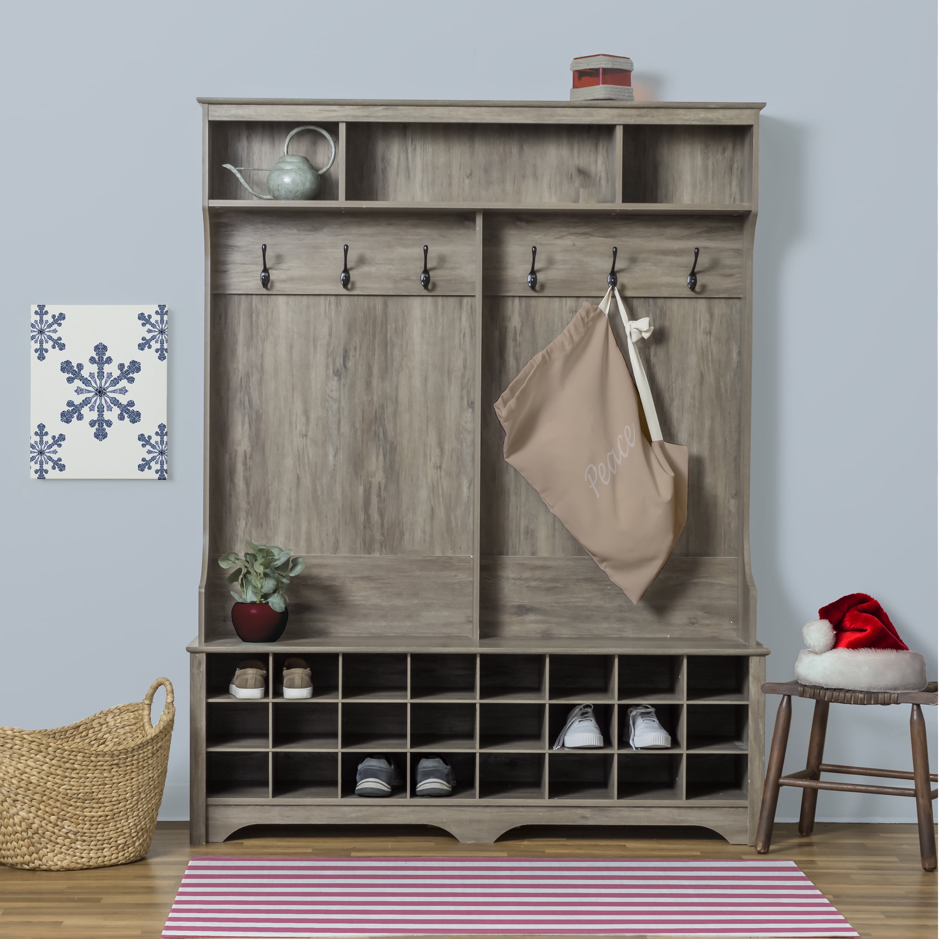 Simply Daisy Peace 28 x 36 in Taupe Laundry Bag