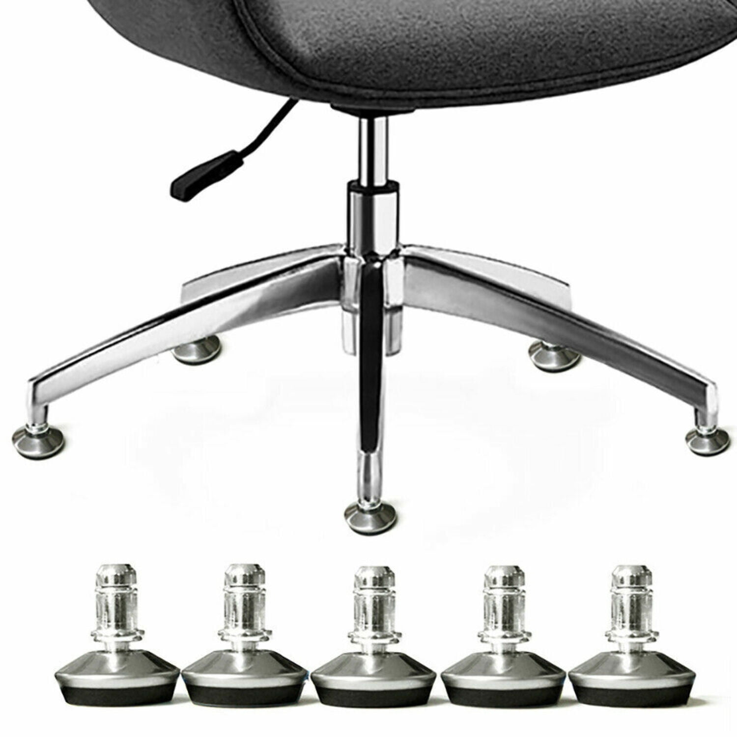 Fohfurniture Heavy Duty Nylon Office Chair Bell Glides For Carpet Set Of 5 Walmart Com