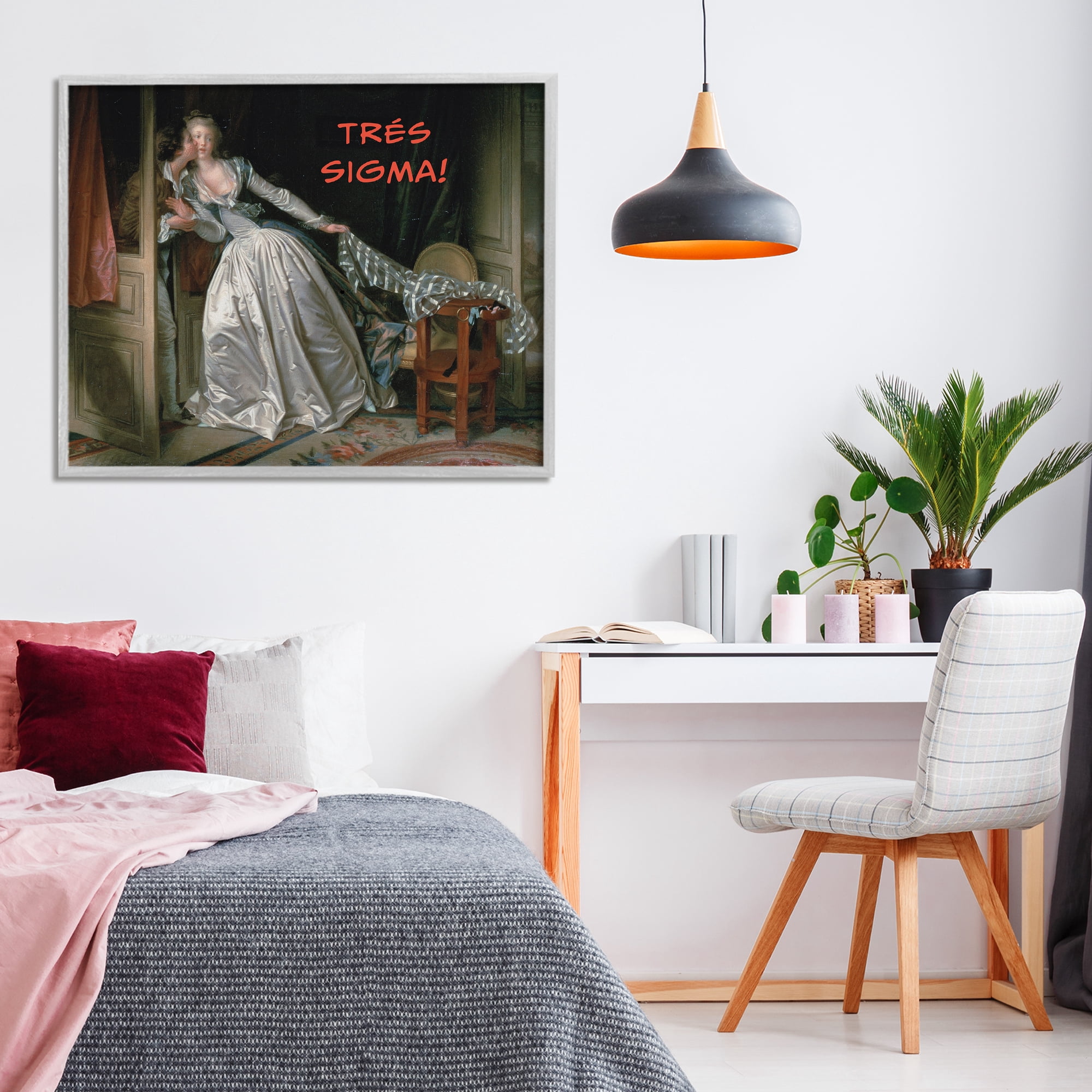 Stupell Industries Iconic Tres Sigma Gray Framed Giclee Art, design by Grotto Studios