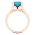 thumbnail image 4 of Clara Pucci 14K Rose Gold 3.39 Simulated Turquoise Engraveable Engagement Ring + Wedding Band Set, 4 of 7