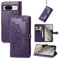 thumbnail image 1 of SaniMore for Google Pixel 8 6.3" 2023 Wallet Case with Embossed Mandala PU Leather Flip Protection Wrist Strap Credit Card Holder Pocket Kickstand Shockproof Cover For Google Pixel 8, Purple, 1 of 7