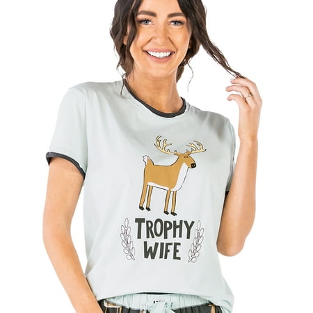 

LazyOne Pajamas for Women Cute Pajama Pants and Top Separates Trophy Wife Deer Small