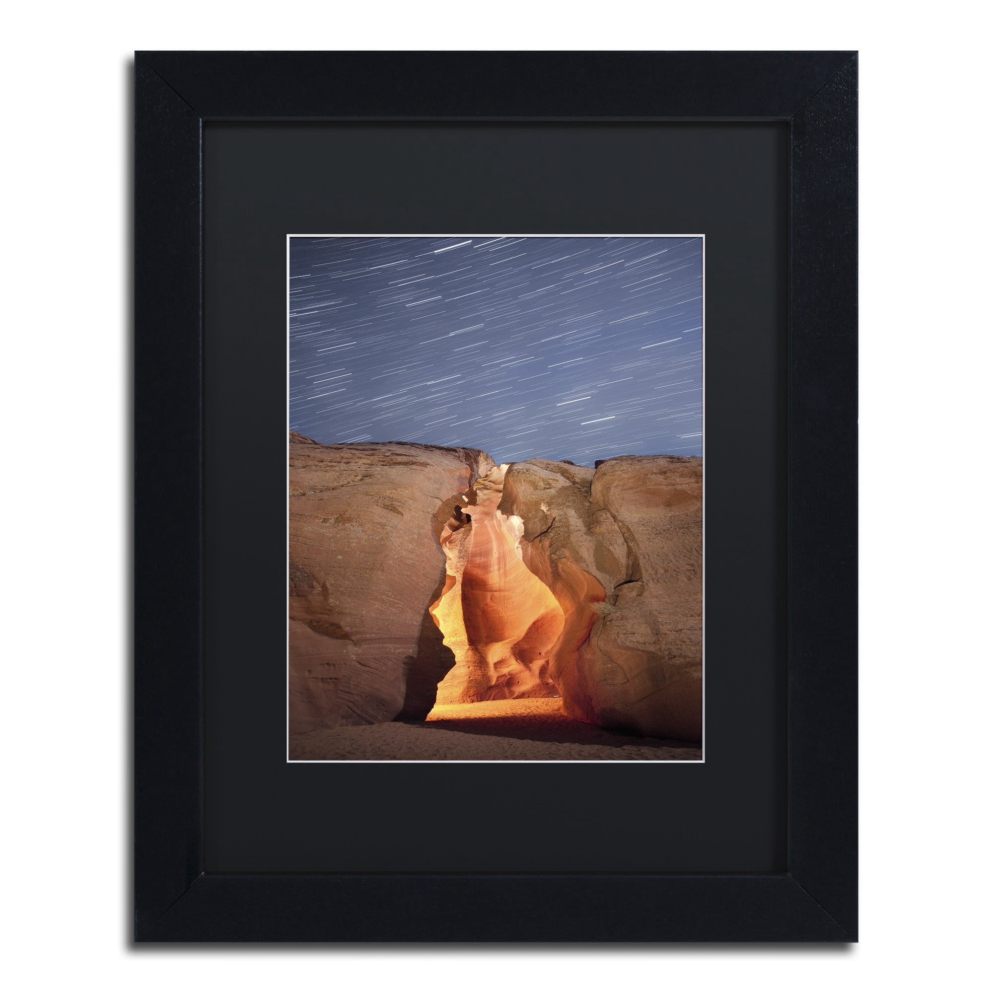 Moises Levy 'Flame' Black Matted Framed Art