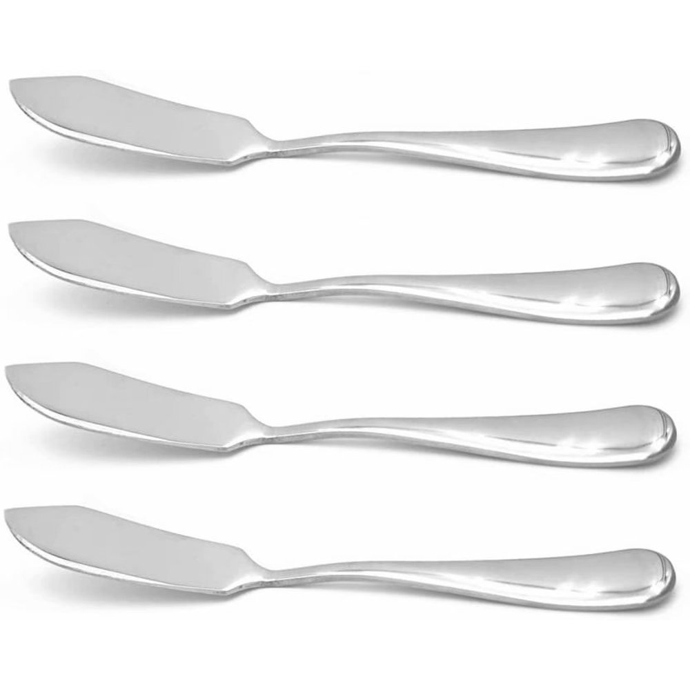 Cribun Stainless Steel Cheese Spreader Jam Butter Spreaders Cream Knife Silver, Packs of 4