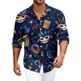 thumbnail image 2 of LNZGNM Mardi Gras Mens Shirt Lapel Mask Printed Button Up Shirt Plus Size Long Sleeve T-Shirts Novelty Mardi Gras Outfits,Royal Blue 4XL, 2 of 6