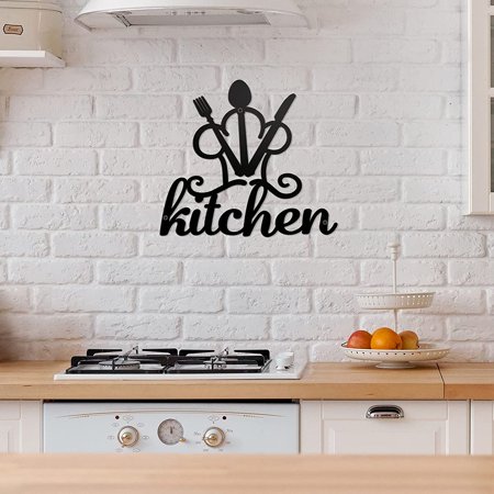 Kitchen Metal Sign Black Wall Sign Rustic Cutout Kitchen Wall Decor Metal Wall Hanging Word Decor