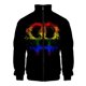 thumbnail image 3 of Chaqueta con cremallera y estampado 3D de arcoíris LGBT para hombre y mujer, sudadera de moda para primavera y otoño, tops cómodos, abrigo de calle, ropa para hombre, 3 of 5
