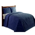 thumbnail image 3 of Better Trends 102" x 110" Bedspread For Queen Size Bed 100% Cotton Soft & Breathable Bedding Luxurious Medallion Design, Machine Washable (Navy) Rio Collection, 3 of 6