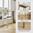 thumbnail image 3 of Modern Upholstered Counter Height Bar Stools with Back & Footrest, Thick Padded Seat, Metal Frame for Kitchen Island/Bar - Gold Finish, 26-Inch, Set of 4, 3 of 8