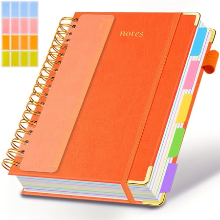 A5 Spiral Notebook with Ruler - 300-Page Hardcover Journal 100GSM Thick Paper Vintage Style Horizontal Lines Pink Faux Leather Cover Ideal for Work School and College Planning Notebooks And Journals