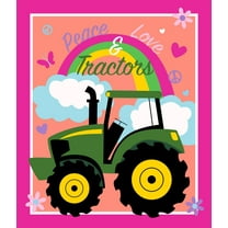 John Deere Peace, Love & Tractors Panel 64082 Springs Creative 100% Cotton Fabric By The Panel 35" x 43"