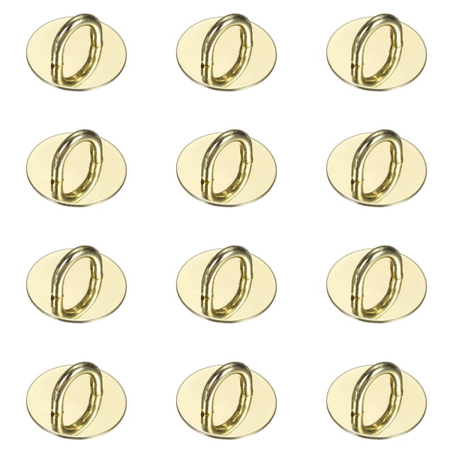 Gancho de Encanto de Teléfono de Metal Uxcell 0.9", 12Pcs Anillo de Agarre de Teléfono en Forma de Círculo Adhesivo para Accesorios de Funda de Tableta DIY, Dorado