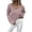 Pink, variant on Herrnalise Women's V Neck Long Sleeve Cross Wrap Knit Sweater Off Shoulder Backless Casual Solid Pullover Tops Pearl Solid Blouses S-2XL