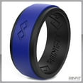 thumbnail image 5 of Rinfit Silicone Rings for Women & Men - Couple Sets Rubber Wedding Bands - Black&Blue, 5 of 6