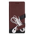 thumbnail image 6 of Allytech Flip Cover for Samsung Galaxy Note 20, PU Leather Folding Stand Shockproof Credit Cards Slots Drop Protection Wrist Strap Magnetic Closure Wallet Case for Galaxy Note 20, Brown, 6 of 6