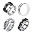 thumbnail image 1 of Shisuyan Rotate Fidget Ring Silver Black 5Pcs 0.7In, 1 of 8