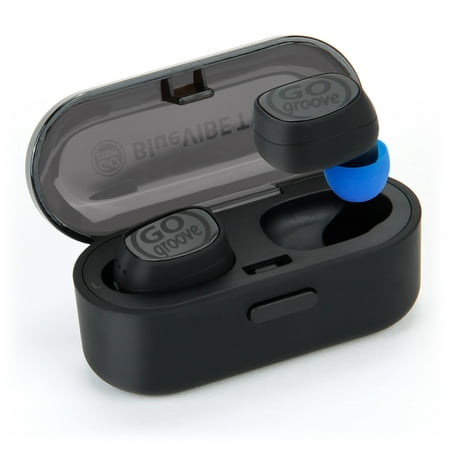 GOgroove True Wireless Sport Earbuds - BlueVIBE TWS Mini Bluetooth In-Ear Headset with IPX5 Sweat Proof and Water Protection, Easy Phone Pairing, 12-Hour Battery Portable Charging Travel Case, HD