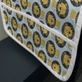 thumbnail image 3 of Cartoon Microwave Oven Cover, Animals Illustration Themed Lions Motifs Along Circular Mane, Water Resistant Organizer with Pockets for Kitchen, 36" x 12", Pale Blue Orange, by Ambesonne, 3 of 4