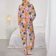 thumbnail image 3 of Pajama Sets for Women 2 Pcs, Fruit print Button Down Long Sleeve Sleepwear Lounge PJ Sets, 3 of 6