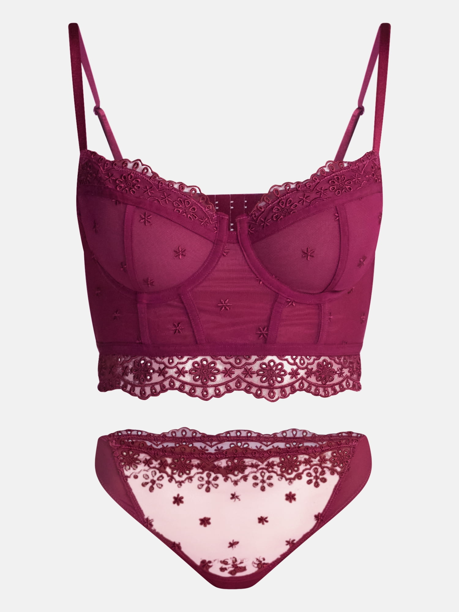 No Boundaries Women's Embroidery Lace Set, Sizes XS-XXXL
