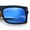 Matte Black - Blue Mirror, variant on Thick Real Bamboo Wood Arm Square Narrow Rectangle Horn Rim Sunglasses Shiny Black - Black
